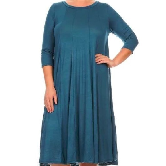 Teal midi dress