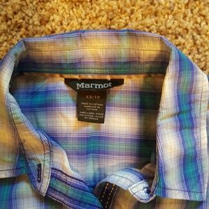 Marmot blue button down shirt