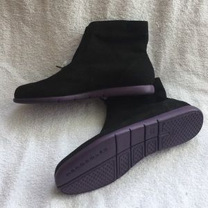 Black suede booties (flat)