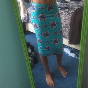 FLORAL PENCIL MIDI SKIRT