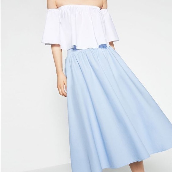 Midi poplin skirt -- Zara medium