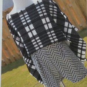 Plaid shorts with shortie poncho top