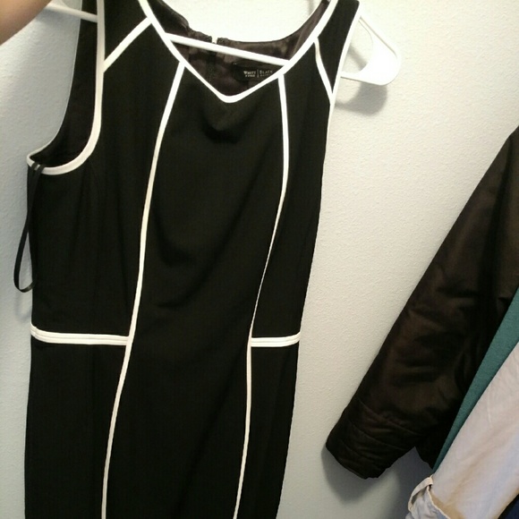 Black dress with white detail