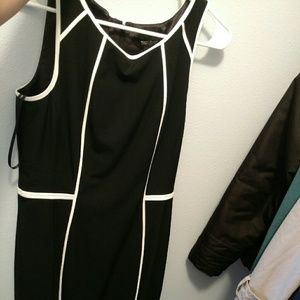 Black dress with white detail