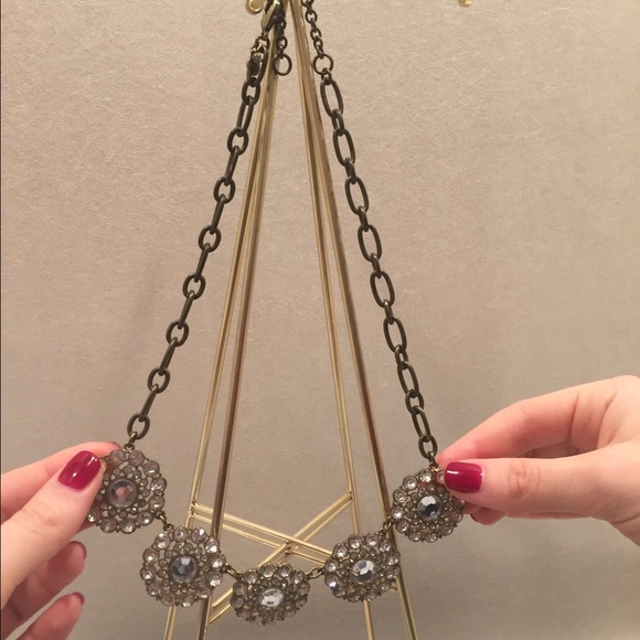 J CREW Gorgeous crystal embezzled round necklace - Picture 2 of 3