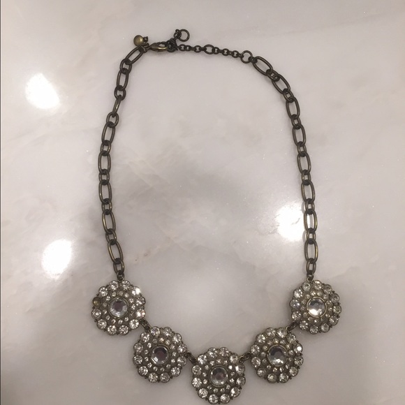 J CREW Gorgeous crystal embezzled round necklace - Picture 3 of 3
