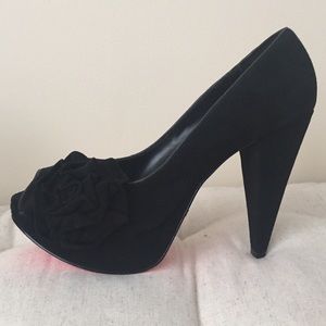 Betsey Johnson peep toe floral heels