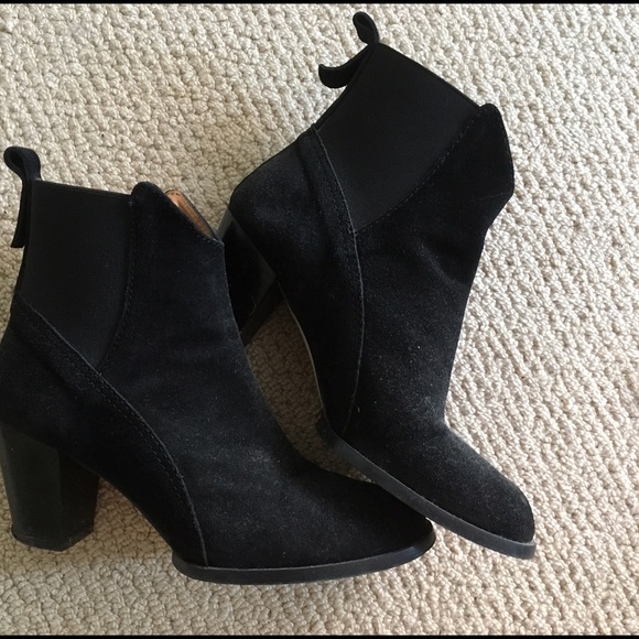 Black suede booties