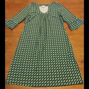 Navy and Green Dress