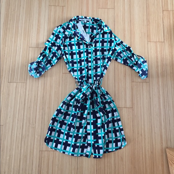 Collective Concepts Geo Print Shirt Dress - Picture 2 of 3