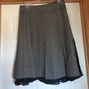 Black and White Polka Dot Twirl Skirt