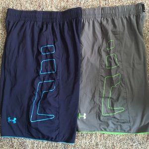 Two pairs of under armour loose fit shorts