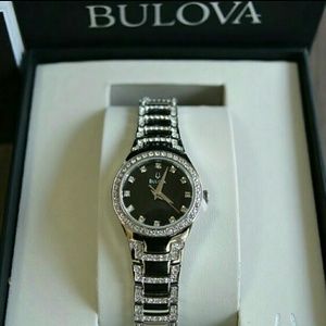 NWT Bulova crystal black dial watch
