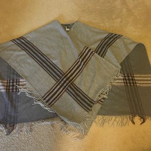 Doncaster Gray Wool Poncho Wrap