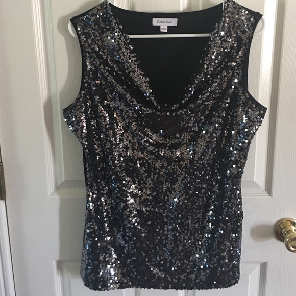 Calvin Klein Tops - 🎅🏻Final price ⚡️Stunning Calvin Klein sequin top