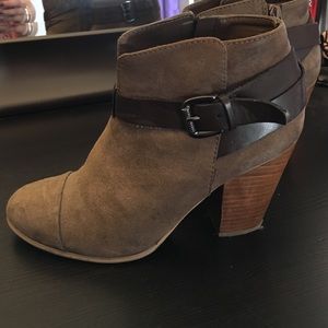 Tan suede booties