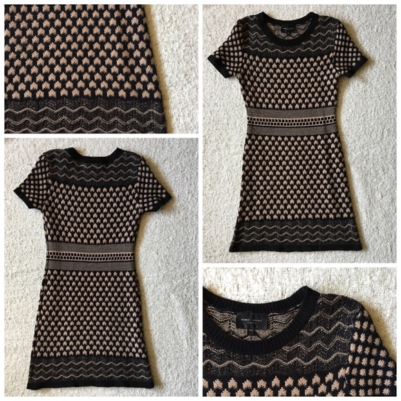 Black and tan sweater dress