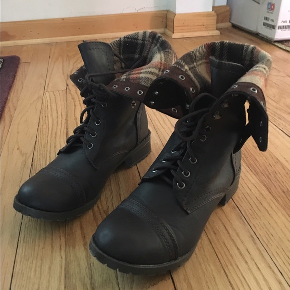 Womens Military faux leather Combat Boots :) - Picture 1 of 3