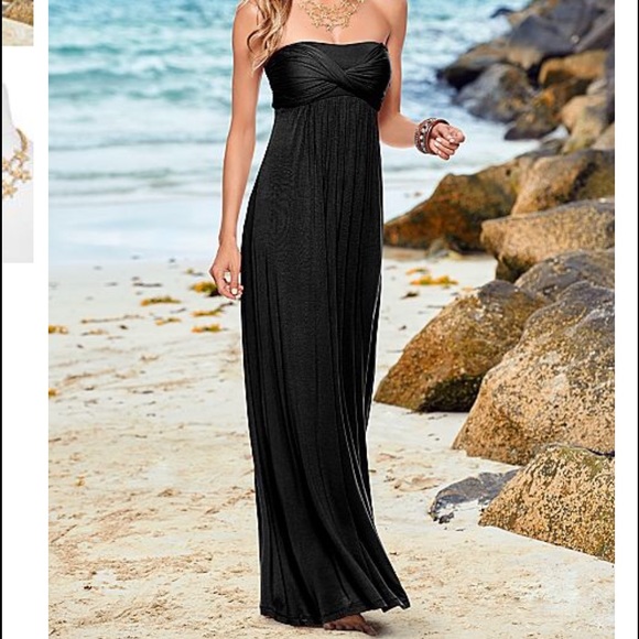 venus strapless maxi dress