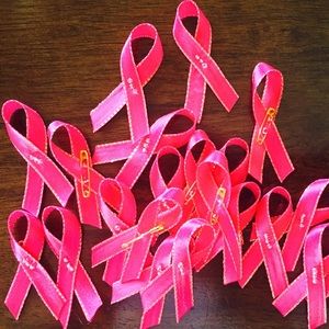Pink ribbon pins