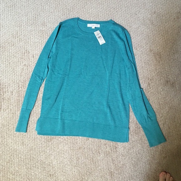 Loft NWT Teal lightweight sweater.  Medium petite.