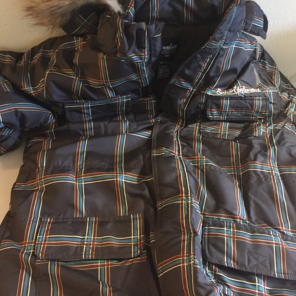 NWT Ecko Limited brown w/multi-stripes boys coat