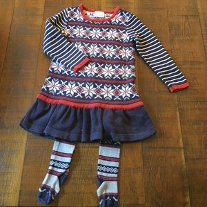 Hanna Andersson Sweater Dress & Tights