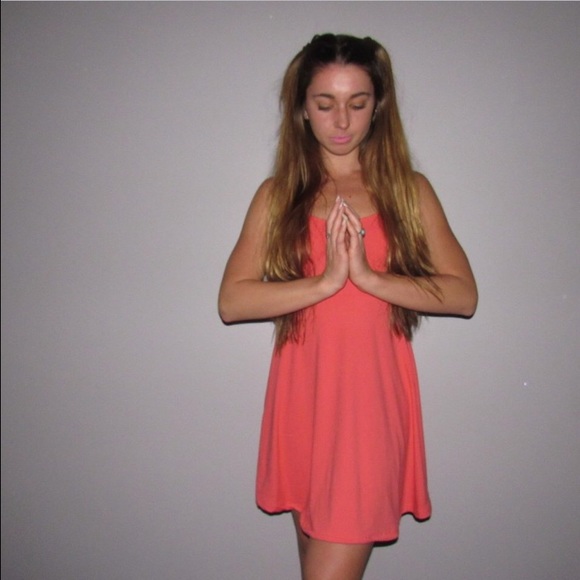 Salmon-Colored Skater Dress