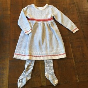 Hanna Andersson Sweater Dress & Tights