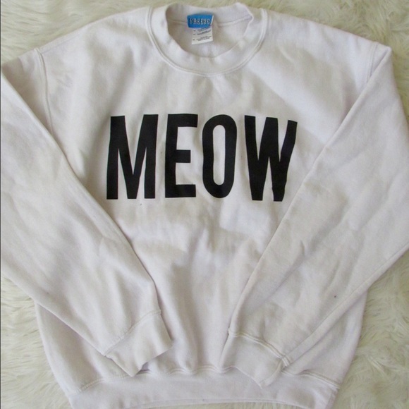 White "MEOW" Crewneck Sweatshirt