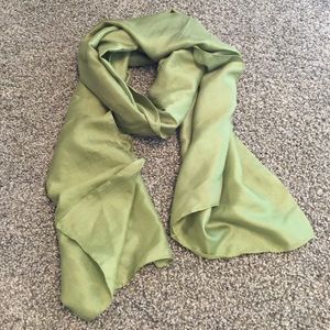 Lightweight green silk scarf