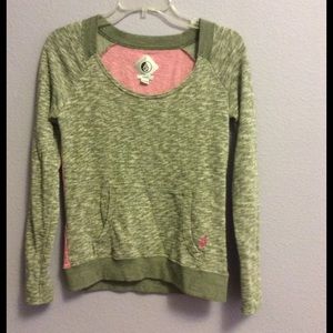 Volcom grey pink sweater