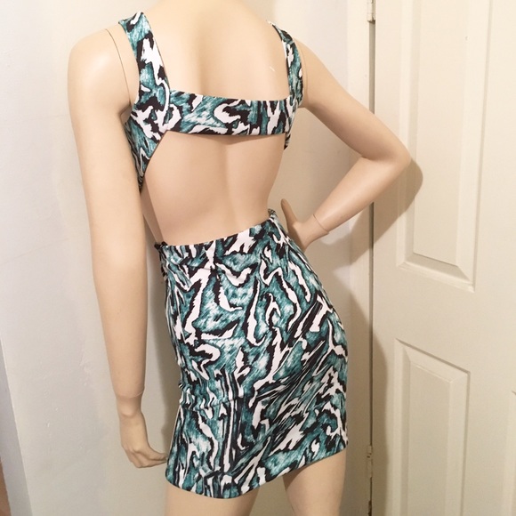 Zara Floral Tropical Backless Bodycon Dress - Picture 8 of 8