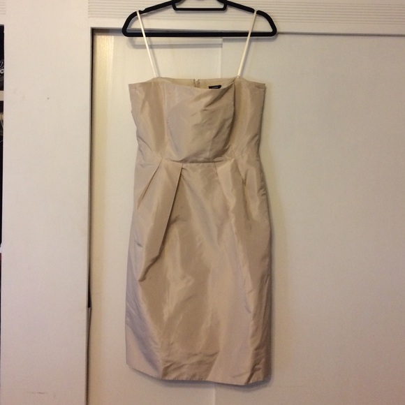 Jcrew champagne silk taffeta dress