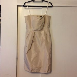 Jcrew champagne silk taffeta dress