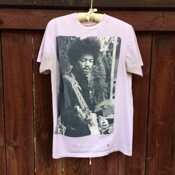 Vintage Tops - Rare Baby Pink 80's Jimi Hendrix Vintage T Shirt