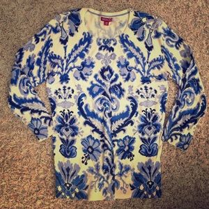 Merona cardigan sweater on navy & periwinkle.