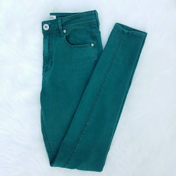 Bullhead Pants - Emerald Colored Bullhead High Waisted Skinny Jeans