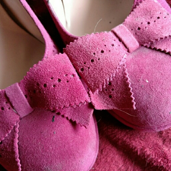 Apostrophe Fuchsia Pink Velvety Heels Size 7.5 - Picture 4 of 5