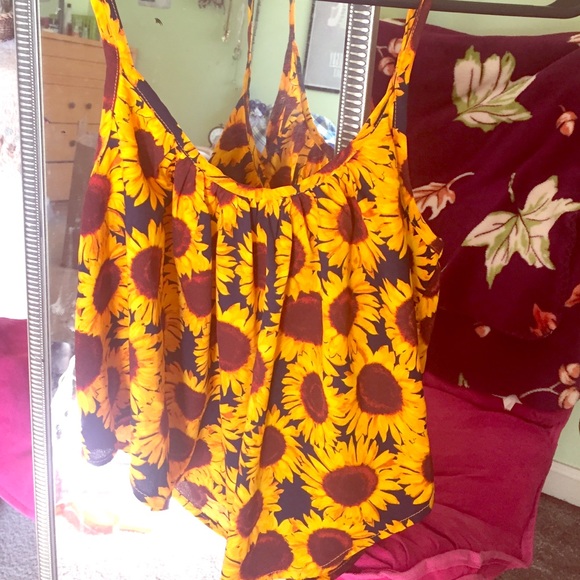 Yellow Sunflower Crop Top