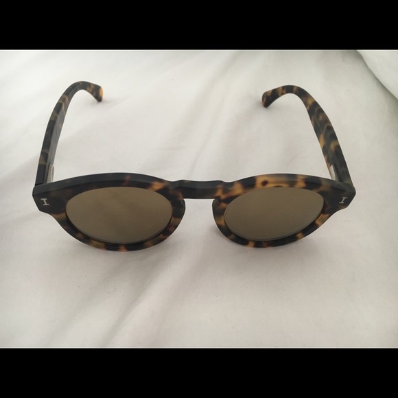 Illesteva Matte Tortoise Leonard Sunglasses
