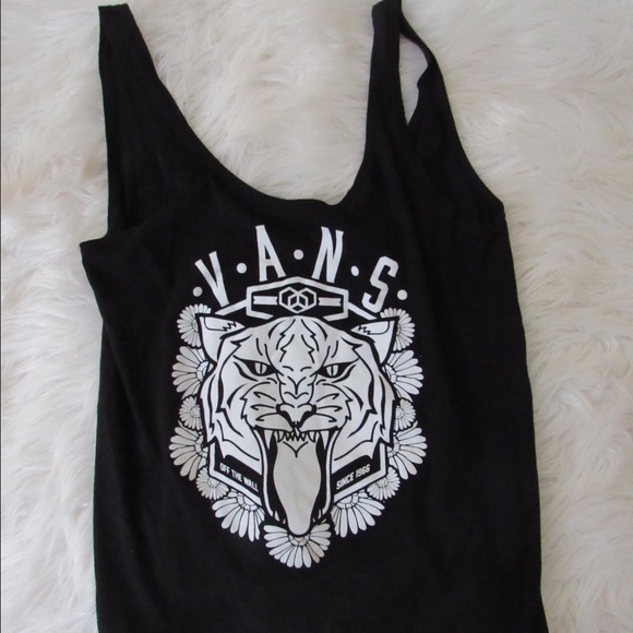 Black VANS Graphic Design Tank Top