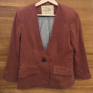 Deep orange sweater blazer