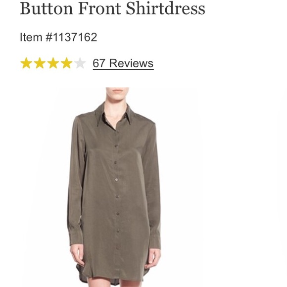 Wayf Dresses - Wayf Olive Button front Shirt Dress Wayf Dresses - Wayf Olive Button front Shirt Dress