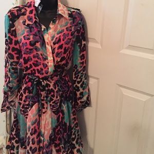 Multi colored Bebe dress nwt.