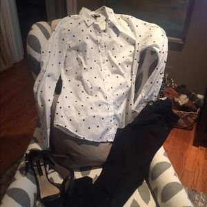 NWT! JCrew PERFECT SHIRT IN ONYX DOT