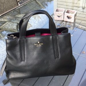 Kate Spade new black pebbled leather satchel