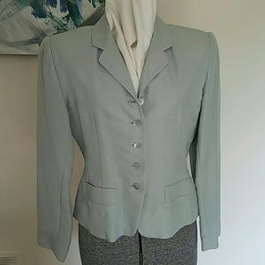 Sea foam green linen jacket with lining.