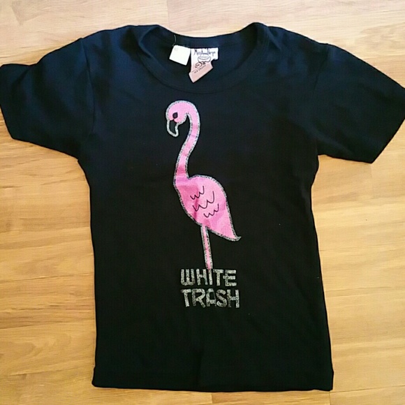 Ladies size small white trash tshirt