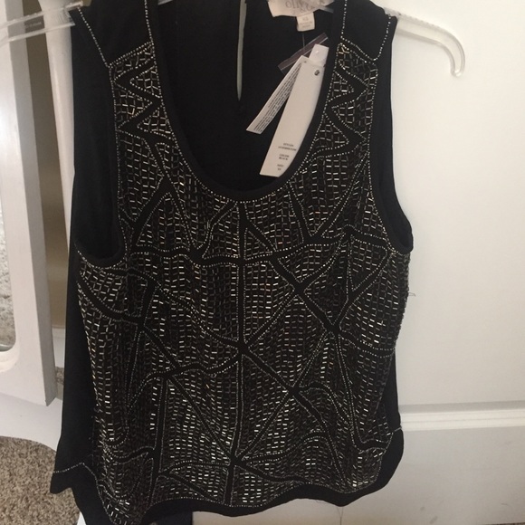 Olive & Oak Black Beaded Tank - XS